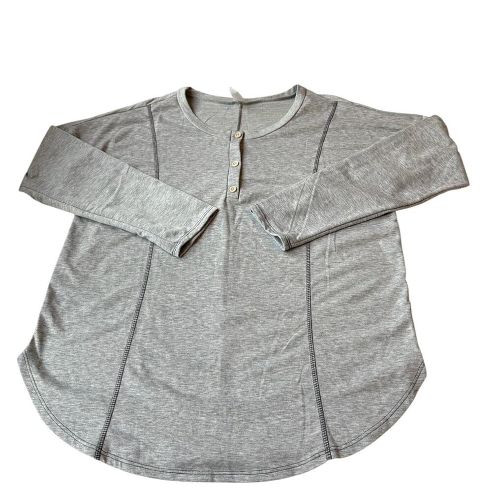 Sew In Love Gray Long Sleeve Tee Relaxed Fit